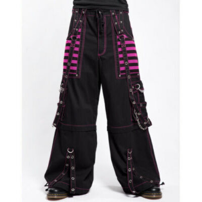 Gothic Black & Pink Tripp Pant Bondage Punk Rock Dead Threads Baggy Pant