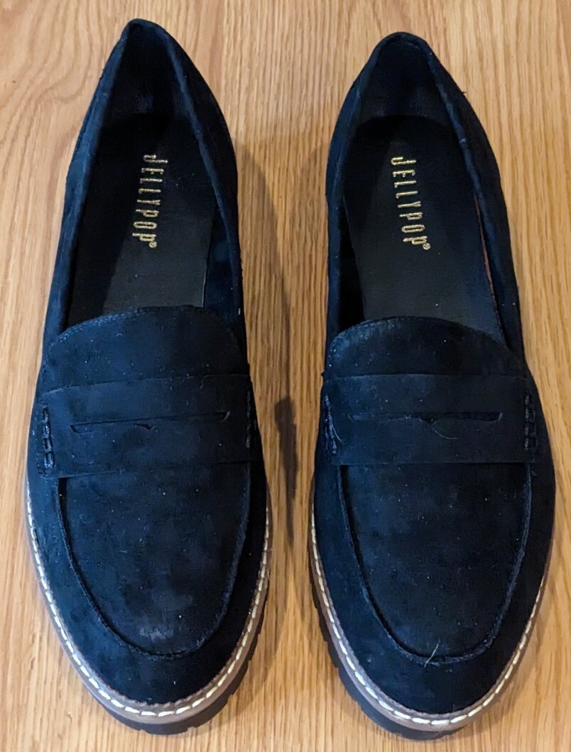 SAOLA Mocassini donna JellyPop Paris plateau grossi neri suola a strappo ecopelle 12W