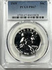 1959 Franklin Half : PCGS PR67 Blazing White