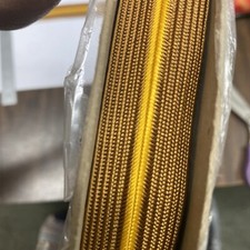 Rice Flat Braid- Old Gold Stripe With Yellow Center - 1 - 72 Yards- Made In USA