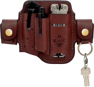 Handcrafted Leather Multitool Organizer - Fits Tools & Accessories Up to 1.8''