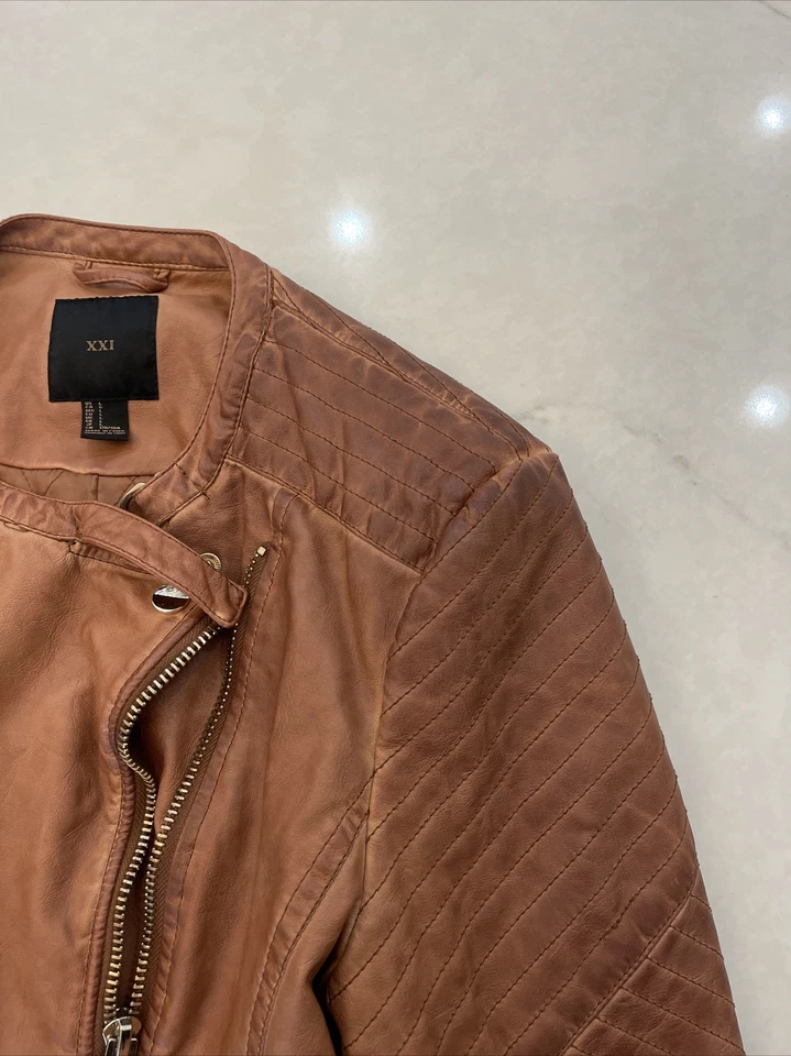 XXI Chaqueta Mujer Marrón Imitación Cuero S Foto 4 de 4