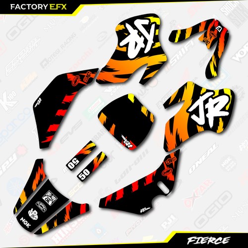 Fire Flame Fierce Racing Graphics kit Fits 00-06 Suzuki JR50 JR 50 Decal - Picture 2 of 5