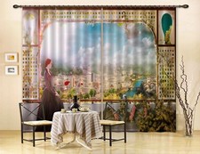 3D City View ZHUA3057 Photo Curtain Window Blockout Fabric Amy 2023