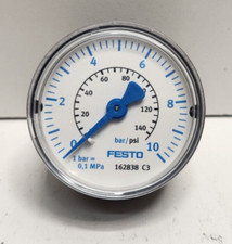 GUARANTEED FESTO 1/4" NPT 2" 0-140 PSI/0-10 BAR PRESSURE GAUGE MA-50-10-1/4-EN