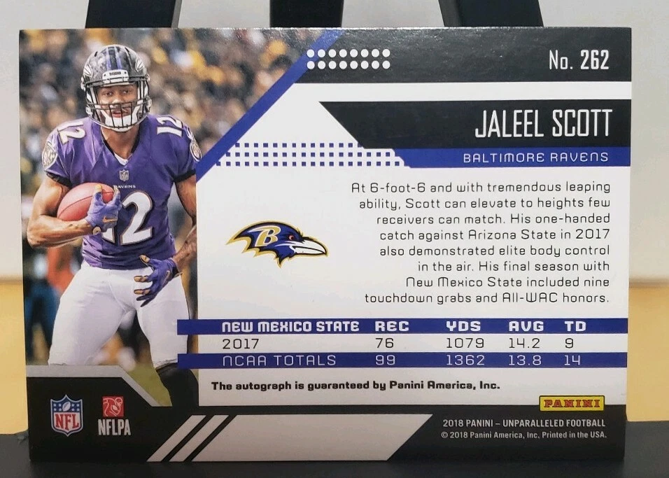 2018 Jaleel Scott panini unparalleled auto rookie card!  - Image 2 of 2