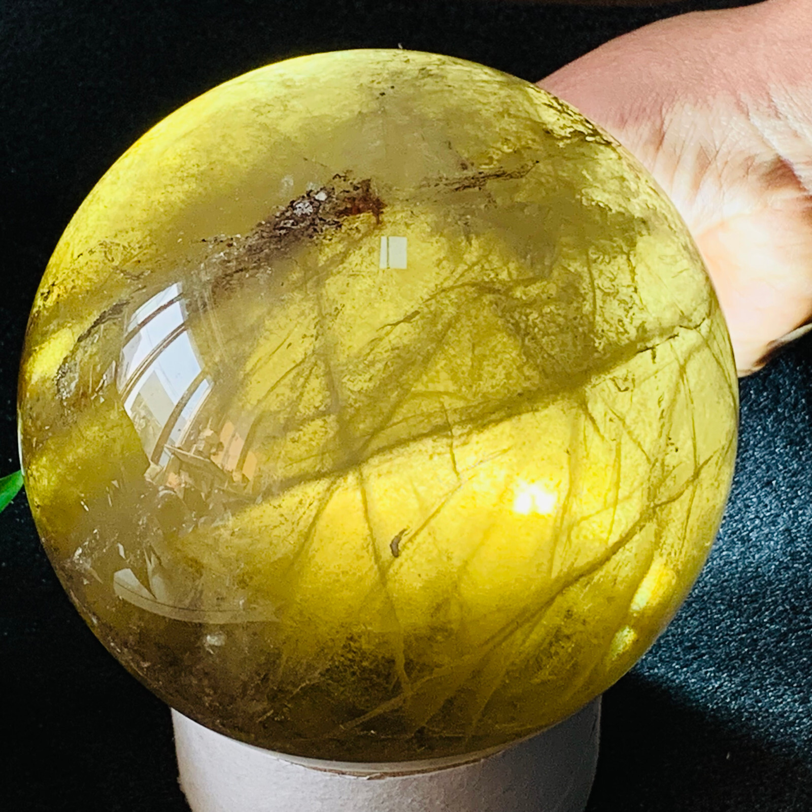 Top 6.13LB Natural Rainbow Smoky Citrine Quartz Crystal Ball for Healing