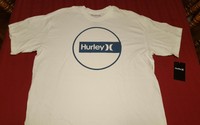 Men's Hurley construct Logo T-shirt White & Cyan Sixe Xl Men's Hurley construct Logo T-shirt White & Cyan Sixe Xl