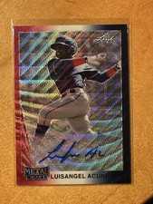 2020 Leaf Metal Draft 1990 Red White Blue Wave Luisangel Acuna Auto #ed  3/5