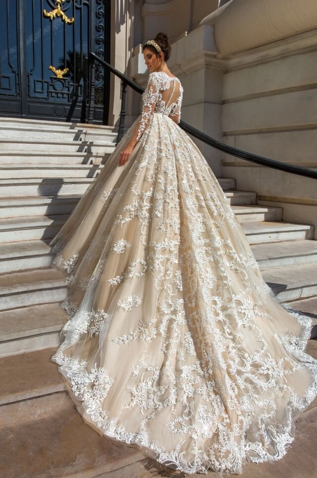 A CHANEL WEDDING GOWN AND TRAIN