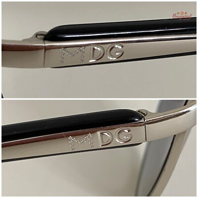 Authentic DOLCE & GABBANA Silver Metal Rim Black Bar Madonna