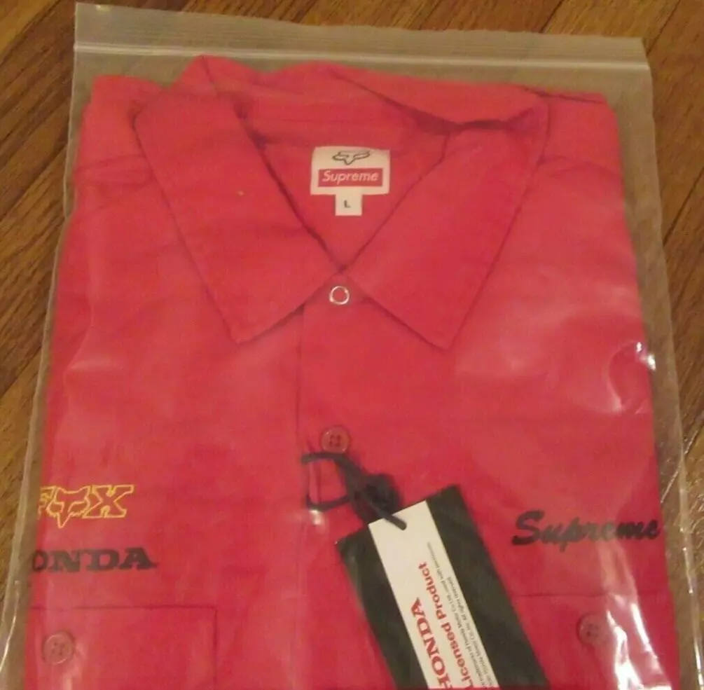 Supreme Honda Fox Racing Work Shirt Size Large Red FW19 Supreme New York  FW19S25