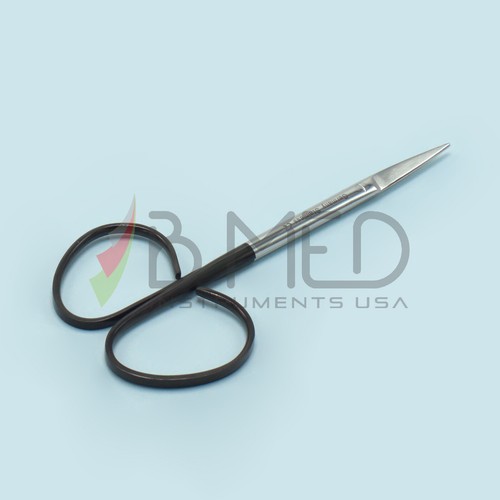 OR Grade Ribbon Iris Scissors 4" Straight Super Cut Micro Ophthalmic Surgical - Picture 3 of 5
