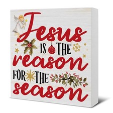Jesus Christmas Decorations, Jesus is the Reason for the Season Wooden Sign, ...