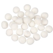 30Pcs Wool Felt Balls Beads 0.6 Inch Handmade Felt Pom Poms White