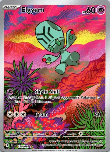Elgyem 120/086 Holo Illustration Rare Black Bolt Pokemon Near Mint