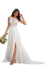 Cadoly Wedding Dresses for Bride Tulle Lace Applique Ball Gown A-line Modest Whi