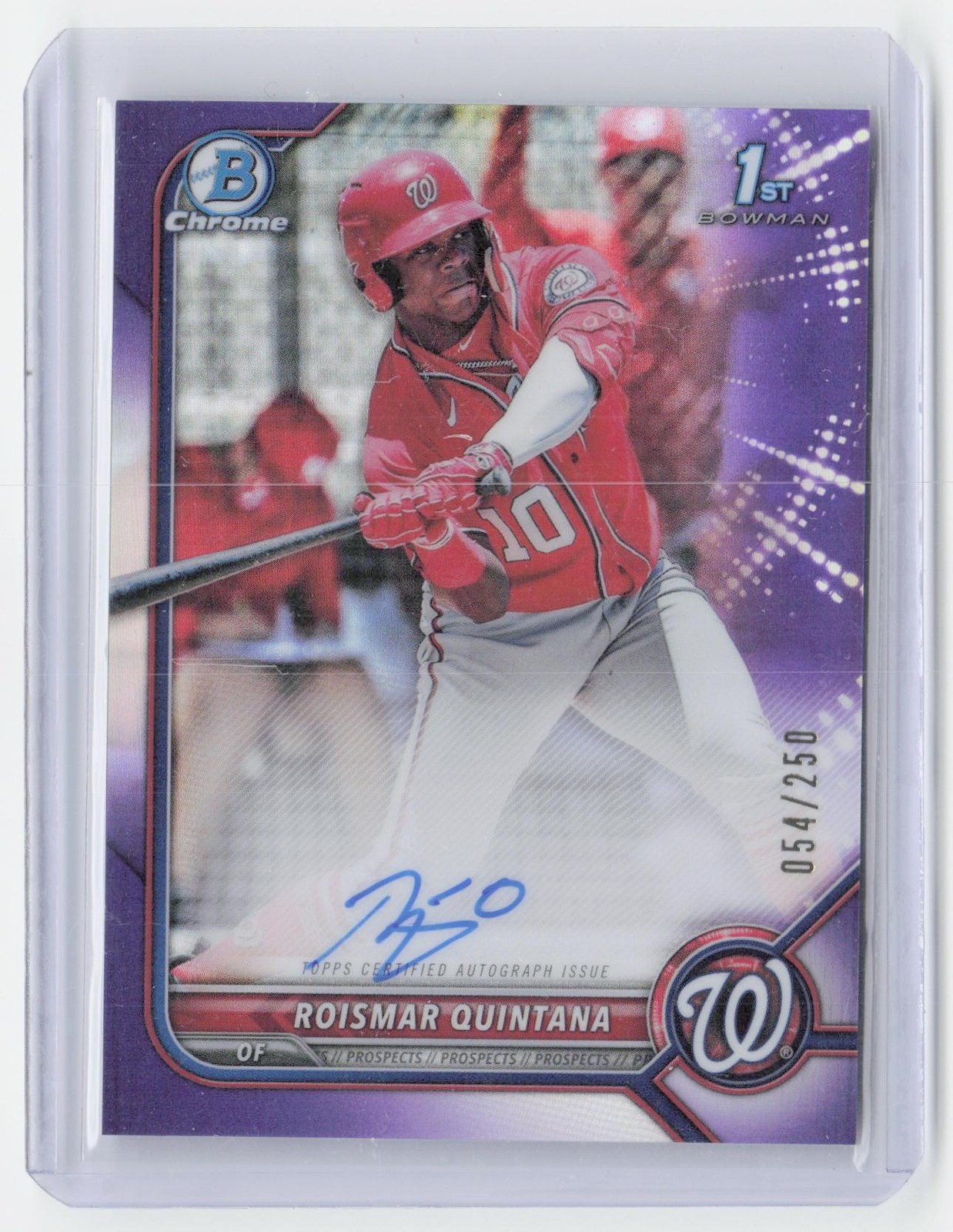2022 Bowman #BCP-83 Roismar Quintana Chrome Prospects Purple RayWave Ref #/250