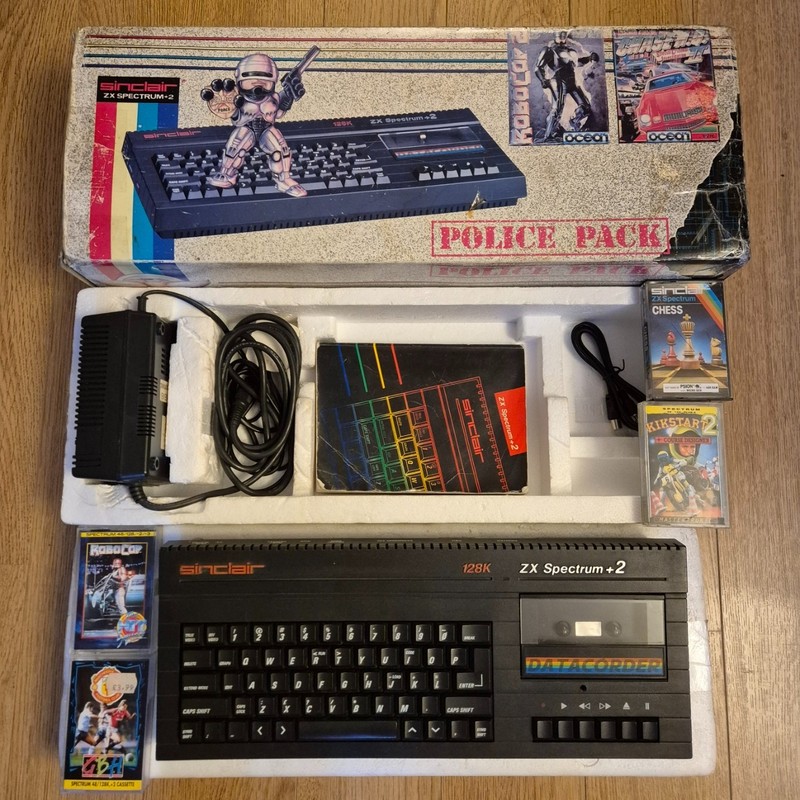 Sinclair ZX Spectrum Plus +2a Police Pack Refurbished 128K Boxed Vintage Tested