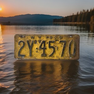 1925 New York License Plate 2Y•45 70