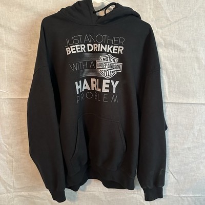 Harley-Davidson Beer Drinker Harley Problem Hoodie Mens XL Black Pullover