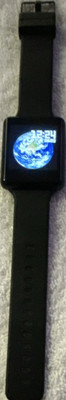 iTOUCH Smart Watch 48905 Black Silicone Band Black Aluminum Case Modern Design