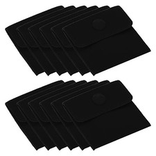 Jewelry Pouches with Snap Button, 12 Pack Velvet Jewelry Pouches 7x7cm Black