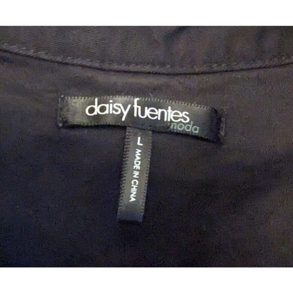 Daisy Fuentes Blazer Women’s Size L Black Cropped 3/4 Sleeves Office Casual - Image 3 of 4