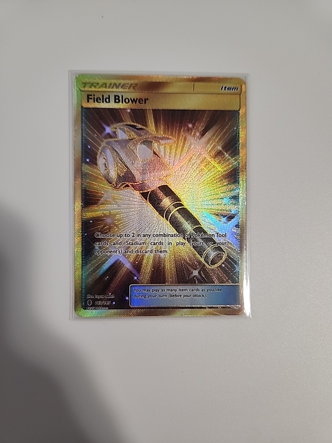 Pokémon TCG Field Blower (Secret) Holo Card 163/145 Sm-Guardians Rising