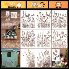 Large Floral Stencils for Walls  Furniture  Reusable Wildflower Painting Stenc