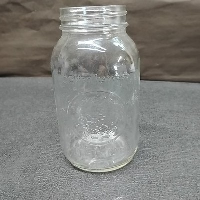 Vintage Anchor Hocking 976 Clear Glass Golden Harvest  Mason Jar