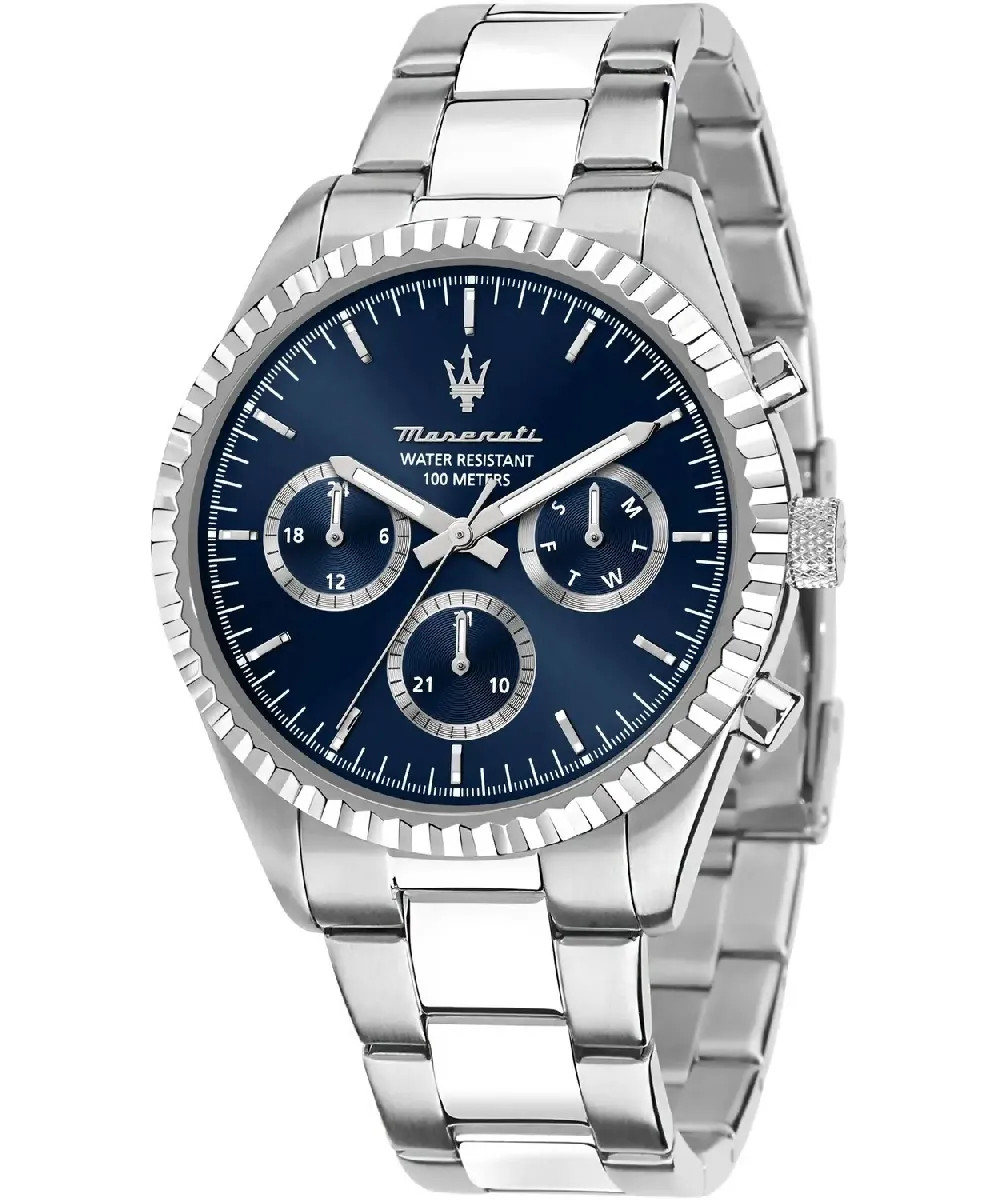 Maserati Argento Orologio Da Polso, Competizione, (Orologio Analogico, 43 Mm) - Immagine 2