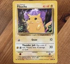 Pikachu 58/102, LP E3 Stamped Promo, 1999 Base Set, Yellow Cheeks, Pokemon Card