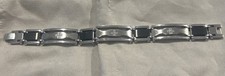 Stainless Steel Silver Tone Rhinestone Cross bracelet 8.5" "NEW" Super-Fast Ship