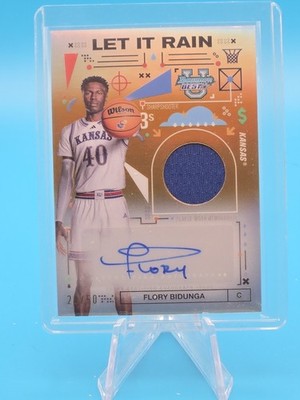 2024-25 Bowman University Best Let It Rain Relic AUTO Flory Bidunga GOLD /50