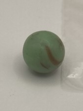 Vintage Green/ Red Flame Swirl Marble 19/32 Inch Near Mint Condition
