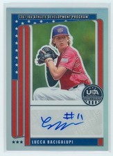 2026 Panini Stars & Stripes Prizm USA Signatures NTS-LB Lucca Bacigalupi 001/149