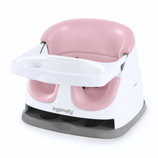 Baby Base 2-In-1 Booster Feeding and Floor Seat with Self-Storing Tray - Peony