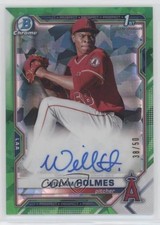 2021 Bowman Sapphire Edition Green Refractor 38/50 William Holmes Auto ni4