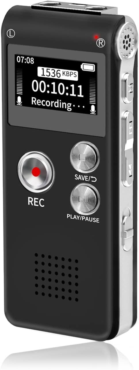 32GB Digital Voice Recorder (Dictaphone),rechargeable USB 30 Hours of Continuou