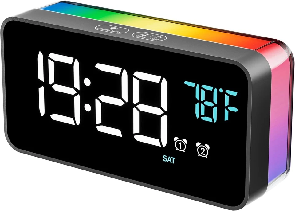 Modern Battery-Powered Alarm Clock with Dual Alarms & Adjustable Brightness - Image 3 of 4