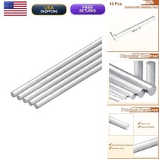 Uxcell 10Pcs 1/4"(6mm) Dia Round Aluminum Rod, 14"(356mm) Long 6061 Aluminum