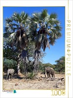 Calvendo Puzzle Elephants Under Palm Trees, Africa | 1000 Pieces, Finished Size