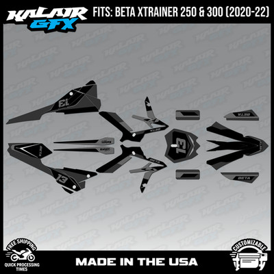 Graphics Kit for  Beta Xtrainer 250 300 2020 2021 2022  Factory - SMOKE