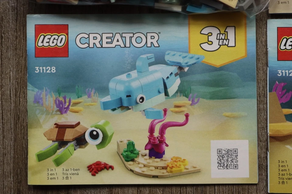 LEGO® 31128 Creator 3 In 1 Dolphin & Turtle 100% Complete W/Instructions NICE! - Image 3 of 4