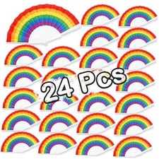 Pack Rainbow Folding Fans Pride Decorations Pride Fan Gay Lesbian Wedding 24