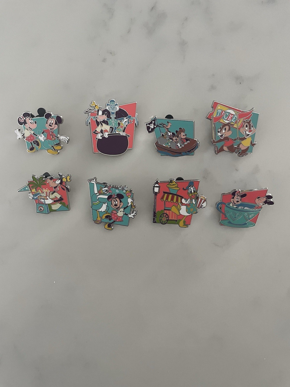 Disney Parks Pin Set Play In The Parks Complete Pin Set Of 8, Authentic ...