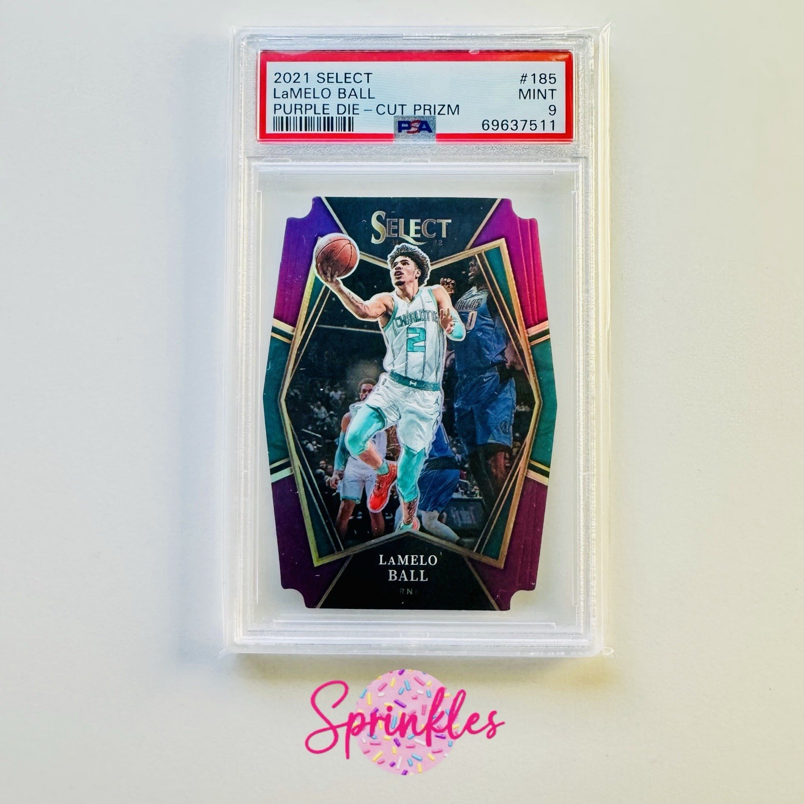 2021-22 Select Lamelo Ball Premier Level Purple Die-Cut 1/99 PSA 9 Hornets