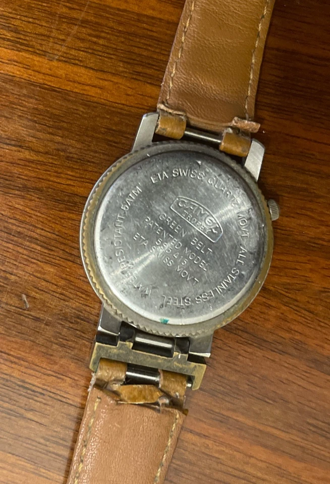Watch Camel Trophy Green Belt Quartz Man ⌚️ vintage With 2 Original Bracelets Foto 4 de 4