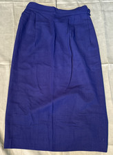 Talbots Vintage Royal Blue Pure Wool Midi Pencil Skirt Made in USA Size 12